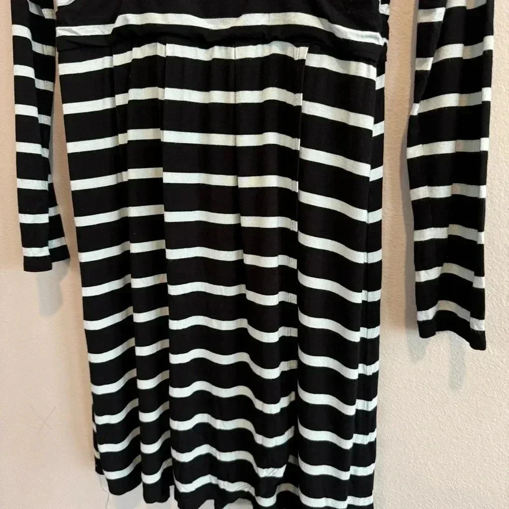 Soma Dress Faux Wrap Striped Long Sleeve V Neck Soft Stretch Comfy M - Picture 5 of 6